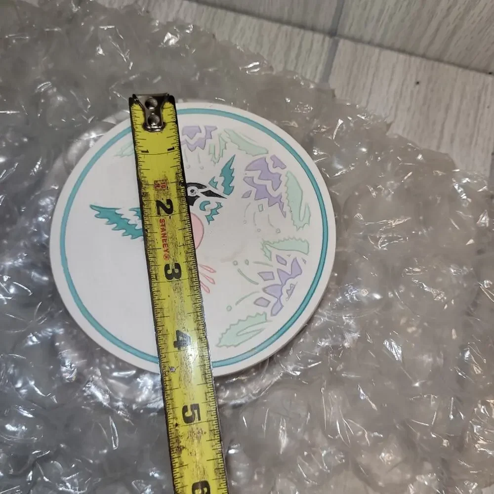 Vtg Southwestern Hummingbird Ceramic Coaster Set Of 4 NWOT Coastal Boho